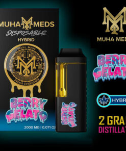 Muha Meds – Disposable Vape Pen – BERRY GELATO – 2G – HYBRID